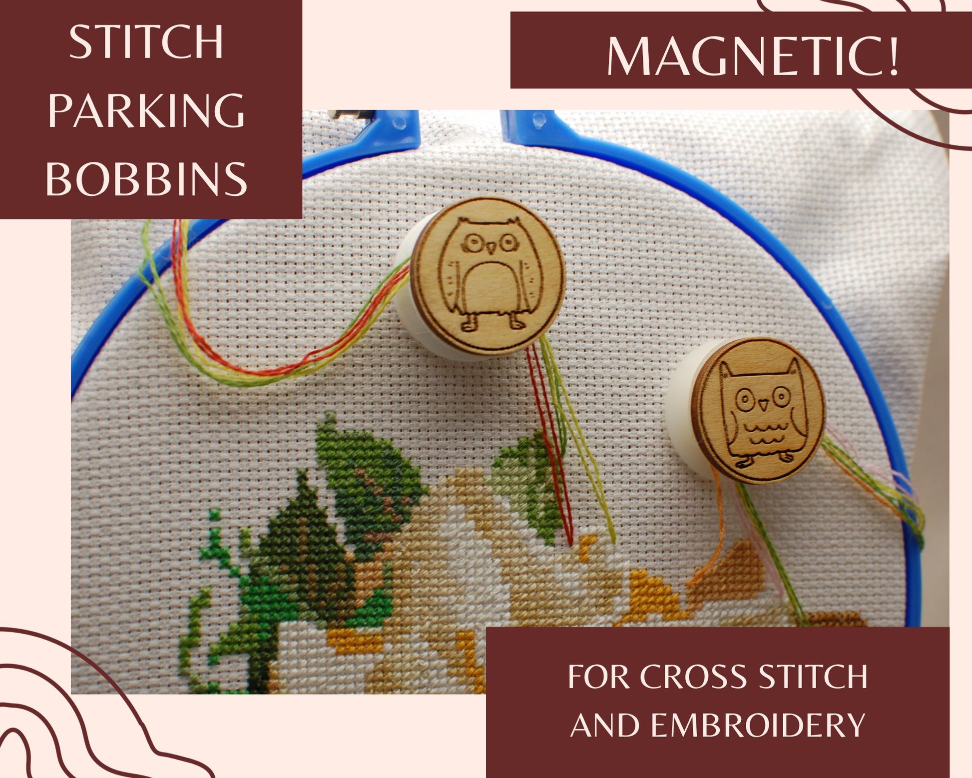 parking bobbins for cross stitching embroidery bobbins magnetic parking method cross stitch Magnetic clips for tightening floss Cross stitch parking bobbins for embroidery frame scroll rod qsnap hoop Tension clips thread catcher magnet dariamakes cross stitch pattern cross stitch art counted cross stitch floss drops for cross stitch kit embroidery stand funny embroidery dog embroidery embroidery organizer embroidery floss クロスステッチ刺繍ツール