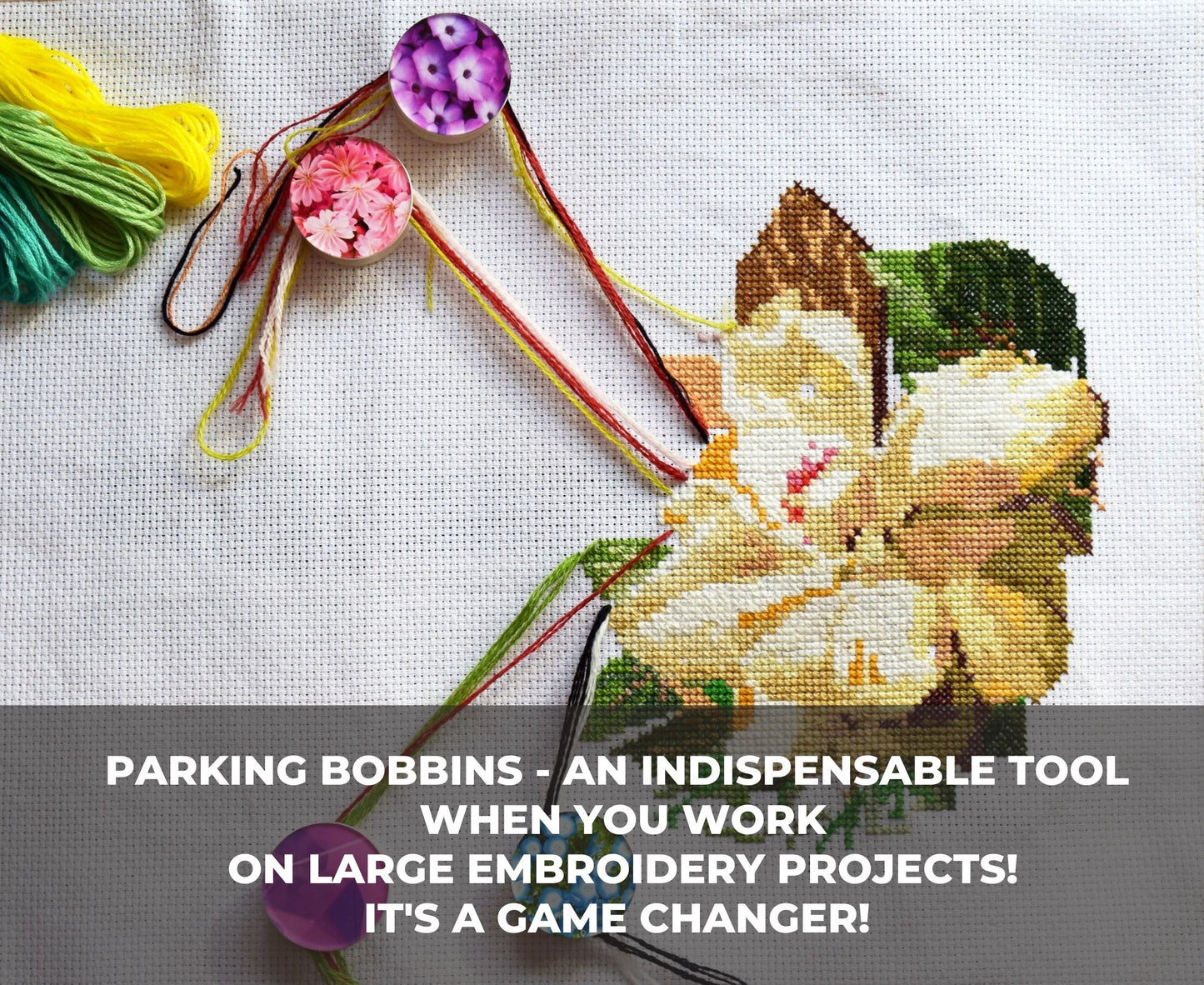 parking bobbins for cross stitching embroidery bobbins magnetic parking method cross stitch Magnetic clips for tightening floss Cross stitch parking bobbins for embroidery frame scroll rod qsnap hoop Tension clips thread catcher magnet dariamakes cross stitch pattern cross stitch art counted cross stitch floss drops for cross stitch kit embroidery stand funny embroidery dog embroidery embroidery organizer embroidery floss