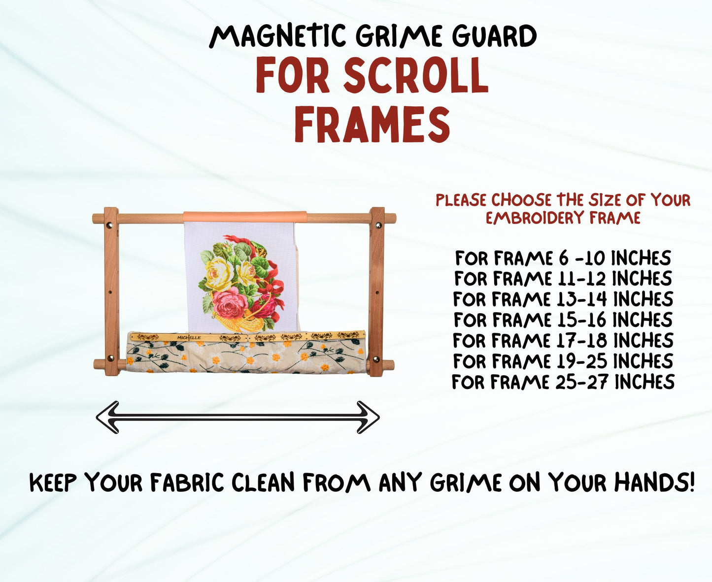 Universal Magnetic Grime Guard for qsnap hoop scroll frame rotate Embroidery grime guard 8×8 11×11 11×17 frame dariamakes grime guard etsy cross stitching tips cross stitching smiles cross stitching in hand hoop grime guard embroidery kit begginer