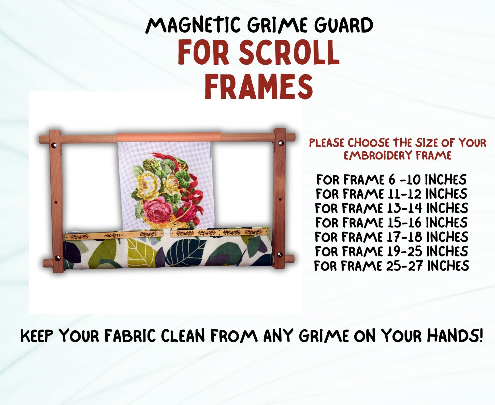 Universal Magnetic Grime Guard for qsnap hoop scroll frame rotate Embroidery grime guard 8×8 11×11 11×17 frame dariamakes grime guard etsy cross stitching tips cross stitching smiles cross stitching in hand hoop grime guard embroidery kit begginer