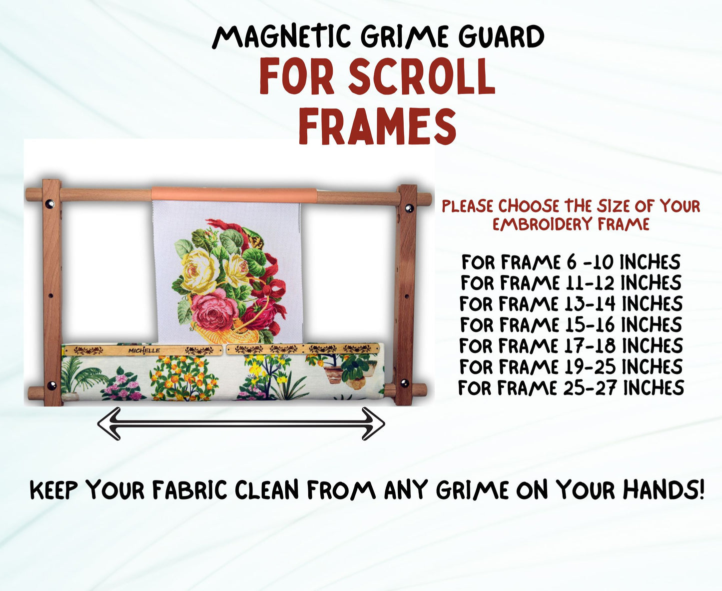 Universal Magnetic Grime Guard for qsnap hoop scroll frame rotate Embroidery grime guard 8×8 11×11 11×17 frame dariamakes grime guard etsy cross stitching tips cross stitching smiles cross stitching in hand hoop grime guard embroidery kit begginer